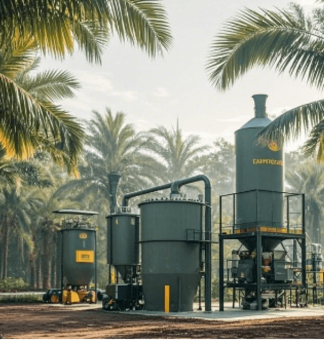 Oil palm waste gasification power generation integrated system